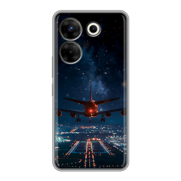Силиконовый чехол на Tecno Camon 20 Pro 5G с принтом самолет Силиконовый чехол на Tecno Camon 20 Pro 5G с принтом самолет