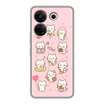 Силиконовый чехол на Tecno Camon 20 Pro 5G с принтом Hello Kitty Хелоу Кити