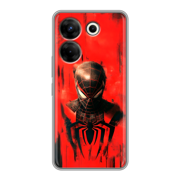Силиконовый чехол на Tecno Camon 20 Pro 5G с принтом человек паук spiderman