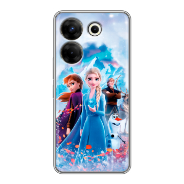 Силиконовый чехол на Tecno Camon 20 Pro 5G с принтом Холодное сердце Frozen