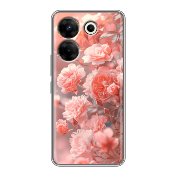 Силиконовый чехол на Tecno Camon 20 Pro 5G с принтом Розы цветы
