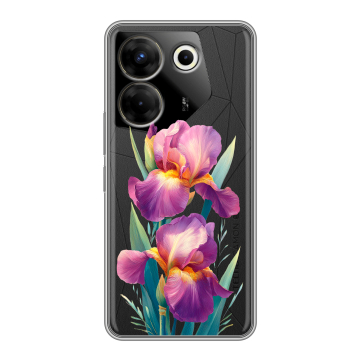 Силиконовый чехол на Tecno Camon 20 Pro 5G с принтом Цветы орхидеи