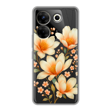 Силиконовый чехол на Tecno Camon 20 Pro 5G с принтом Цветы
