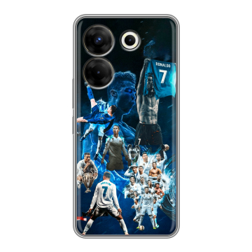 Силиконовый чехол на Tecno Camon 20 Pro 5G с принтом Реал Роналдо