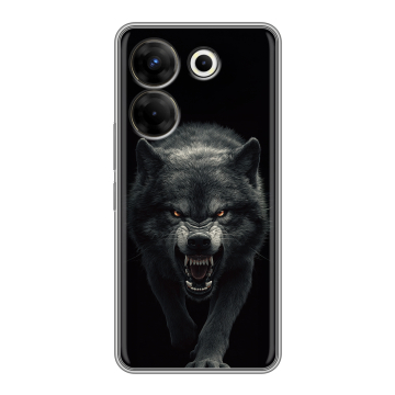 Силиконовый чехол на Tecno Camon 20 Pro 5G с принтом Волк