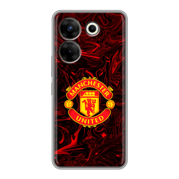 Силиконовый чехол на Tecno Camon 20 Pro 5G с принтом Manchester United Силиконовый чехол на Tecno Camon 20 Pro 5G с принтом Manchester United