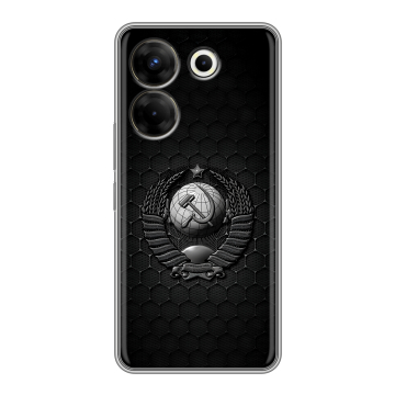 Силиконовый чехол на Tecno Camon 20 Pro 5G с принтом Герб Флаг СССР Силиконовый чехол на Tecno Camon 20 Pro 5G с принтом Герб Флаг СССР
