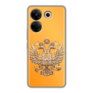 Силиконовый чехол на Tecno Camon 20 Pro 5G с принтом Герб Флаг России Силиконовый чехол на Tecno Camon 20 Pro 5G с принтом Герб Флаг России