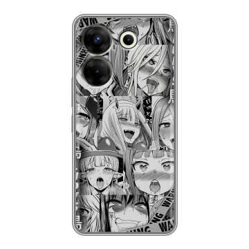 Силиконовый чехол на Tecno Camon 20 Pro 5G с принтом Ahegao Ахегао Аниме Силиконовый чехол на Tecno Camon 20 Pro 5G с принтом Ahegao Ахегао Аниме
