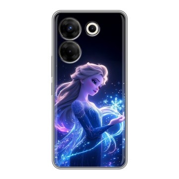 Силиконовый чехол на Tecno Camon 20 Pro 5G с принтом Холодное сердце Frozen