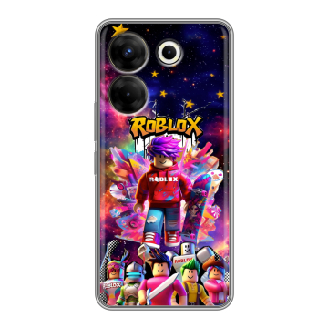 Силиконовый чехол на Tecno Camon 20 Pro 5G с принтом Roblox Роблокс