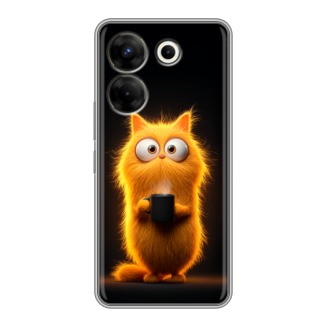 Силиконовый чехол на Tecno Camon 20 Pro 5G с принтом Смешной кот
