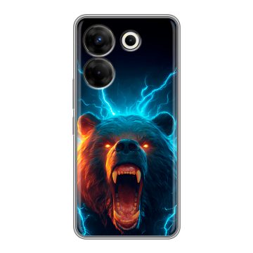 Силиконовый чехол на Tecno Camon 20 Pro 5G с принтом Медведь Силиконовый чехол на Tecno Camon 20 Pro 5G с принтом Медведь
