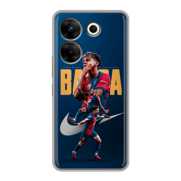 Силиконовый чехол на Tecno Camon 20 Pro 5G с принтом Барселона Barca Yamal 