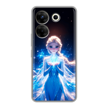 Силиконовый чехол на Tecno Camon 20 Pro 5G с принтом Холодное сердце Frozen