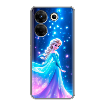Силиконовый чехол на Tecno Camon 20 Pro 5G с принтом Холодное сердце Frozen