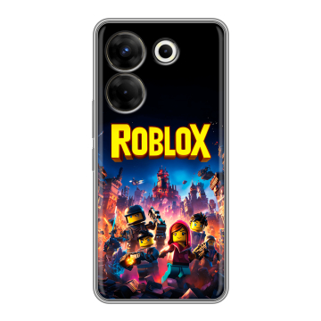 Силиконовый чехол на Tecno Camon 20 Pro 5G с принтом Roblox Роблокс