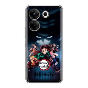 Силиконовый чехол на Tecno Camon 20 Pro 5G с принтом Demon Slayer Клинок рассекающий демонов Силиконовый чехол на Tecno Camon 20 Pro 5G с принтом Demon Slayer Клинок рассекающий демонов