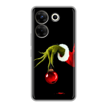 Силиконовый чехол на Tecno Camon 20 Pro 5G с принтом Новый год Гринч Силиконовый чехол на Tecno Camon 20 Pro 5G с принтом Новый год Гринч