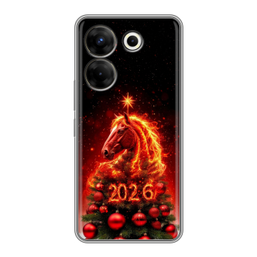 Силиконовый чехол на Tecno Camon 20 Pro 5G с принтом Новый год