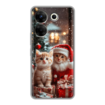 Силиконовый чехол на Tecno Camon 20 Pro 5G с принтом Новый год
