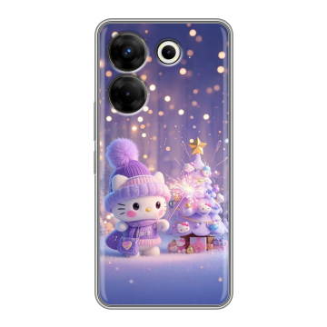 Силиконовый чехол на Tecno Camon 20 Pro 5G с принтом Новый год