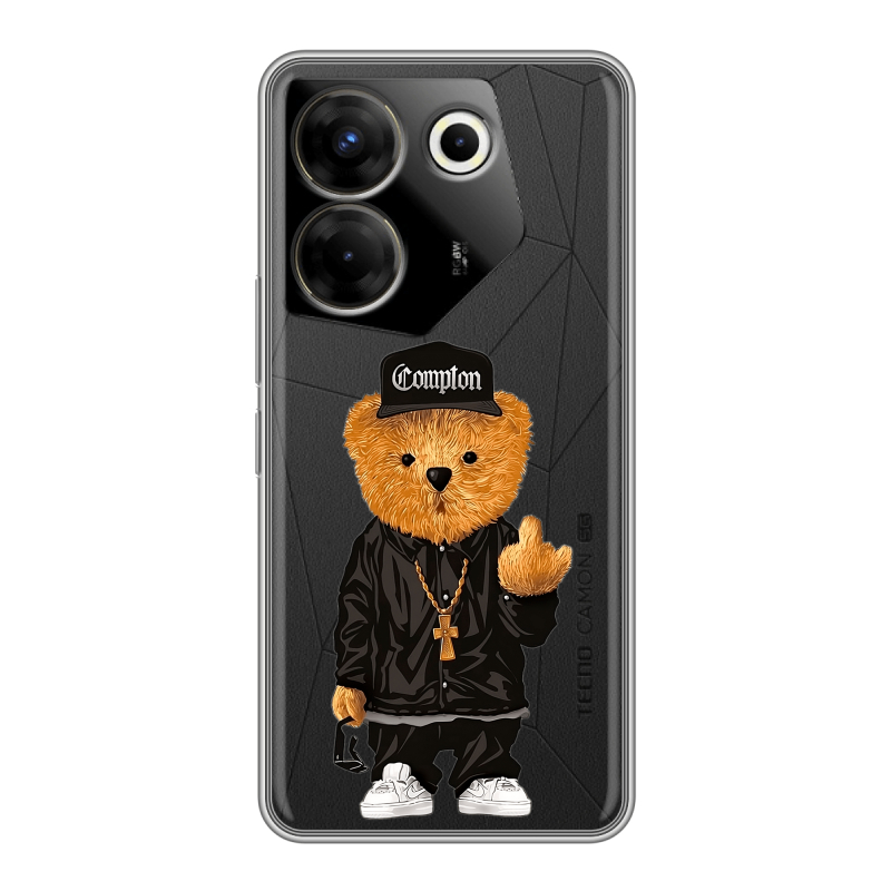 Силиконовый чехол на Tecno Camon 20 Pro 5G с принтом Плюшевый медведь Силиконовый чехол на Tecno Camon 20 Pro 5G с принтом Плюшевый медведь