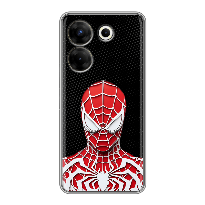 Силиконовый чехол на Tecno Camon 20 Pro 5G с принтом человек паук spiderman Силиконовый чехол на Tecno Camon 20 Pro 5G с принтом человек паук spiderman