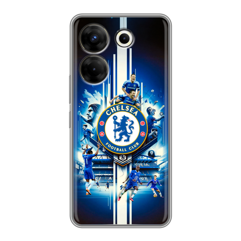 Силиконовый чехол на Tecno Camon 20 Pro 5G с принтом Chelsea Челси Силиконовый чехол на Tecno Camon 20 Pro 5G с принтом Chelsea Челси