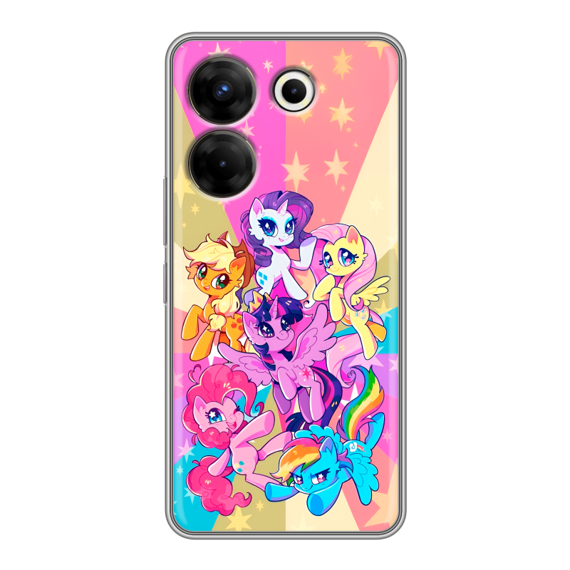 Силиконовый чехол на Tecno Camon 20 Pro 5G с принтом My little pony Дружба чудо Силиконовый чехол на Tecno Camon 20 Pro 5G с принтом My little pony Дружба чудо