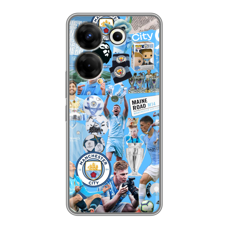 Силиконовый чехол на Tecno Camon 20 Pro 5G с принтом Man City Манчестер Сити Силиконовый чехол на Tecno Camon 20 Pro 5G с принтом Man City Манчестер Сити