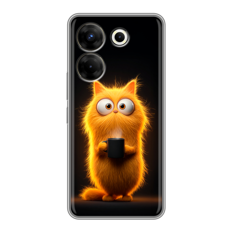 Силиконовый чехол на Tecno Camon 20 Pro 5G с принтом Смешной кот Силиконовый чехол на Tecno Camon 20 Pro 5G с принтом Смешной кот