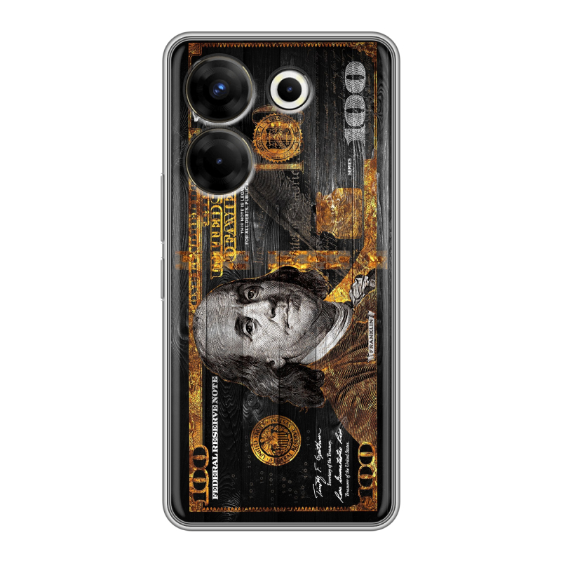 Силиконовый чехол на Tecno Camon 20 Pro 5G с принтом Доллар деньги Силиконовый чехол на Tecno Camon 20 Pro 5G с принтом Доллар деньги