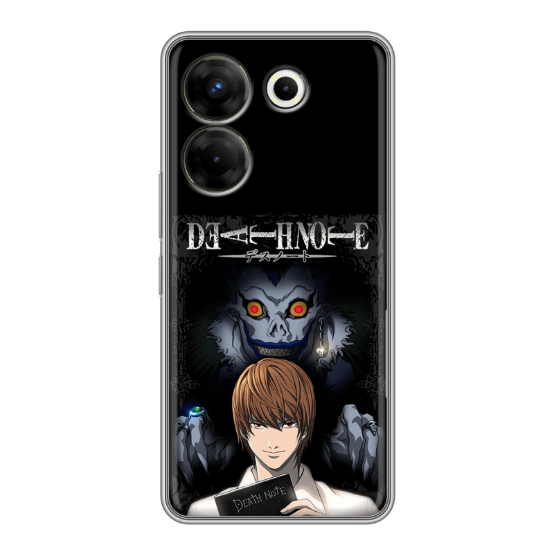 Силиконовый чехол на Tecno Camon 20 Pro 5G с принтом Death note Тетрадь смерти Силиконовый чехол на Tecno Camon 20 Pro 5G с принтом Death note Тетрадь смерти