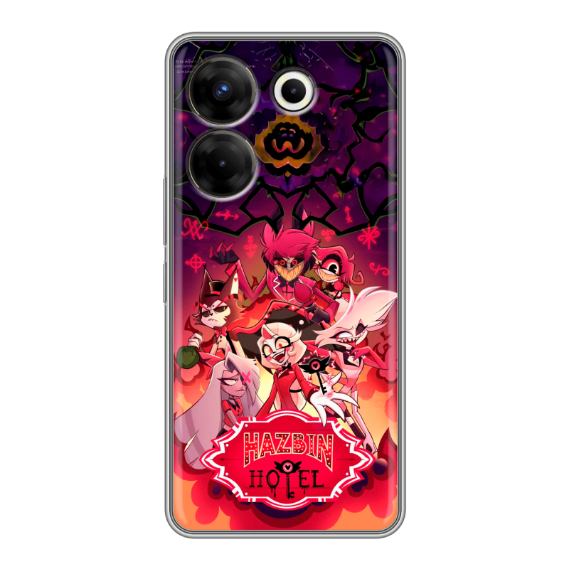 Силиконовый чехол на Tecno Camon 20 Pro 5G с принтом Hazbin Hotel Отель Хазбин Силиконовый чехол на Tecno Camon 20 Pro 5G с принтом Hazbin Hotel Отель Хазбин