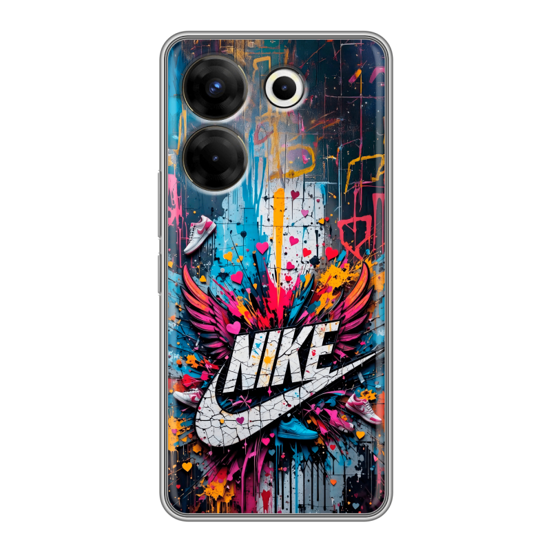 Силиконовый чехол на Tecno Camon 20 Pro 5G с принтом Nike Найк Силиконовый чехол на Tecno Camon 20 Pro 5G с принтом Nike Найк