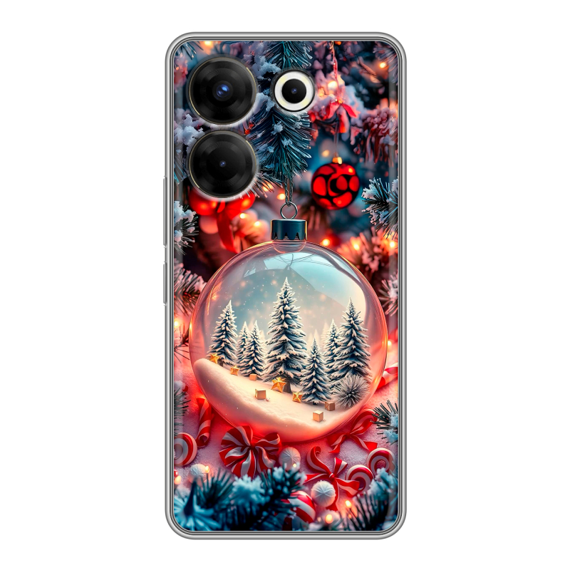 Силиконовый чехол на Tecno Camon 20 Pro 5G с принтом Новый год Силиконовый чехол на Tecno Camon 20 Pro 5G с принтом Новый год