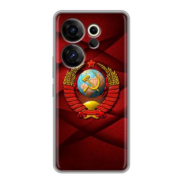 Силиконовый чехол на Tecno Camon 20 Premier с принтом Герб СССР Силиконовый чехол на Tecno Camon 20 Premier с принтом Герб СССР
