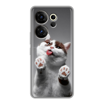Силиконовый чехол на Tecno Camon 20 Premier с принтом Коты Силиконовый чехол на Tecno Camon 20 Premier с принтом Коты