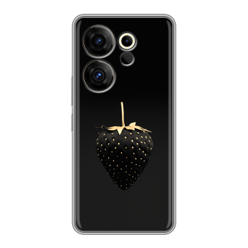 Силиконовый чехол на Tecno Camon 20 Premier с принтом Черная клубника Силиконовый чехол на Tecno Camon 20 Premier с принтом Черная клубника