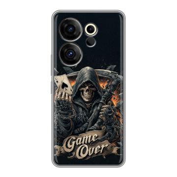 Силиконовый чехол на Tecno Camon 20 Premier с принтом Скелет карты Силиконовый чехол на Tecno Camon 20 Premier с принтом Скелет карты