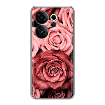 Силиконовый чехол на Tecno Camon 20 Premier с принтом Цветы розы Силиконовый чехол на Tecno Camon 20 Premier с принтом Цветы розы