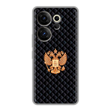 Силиконовый чехол на Tecno Camon 20 Premier с принтом Герб России принт