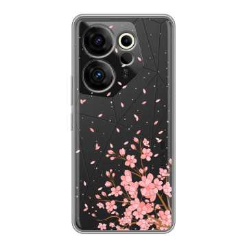 Силиконовый чехол на Tecno Camon 20 Premier с принтом Ветка сакуры