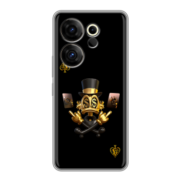 Силиконовый чехол на Tecno Camon 20 Premier с принтом Золотой скрудж макдак