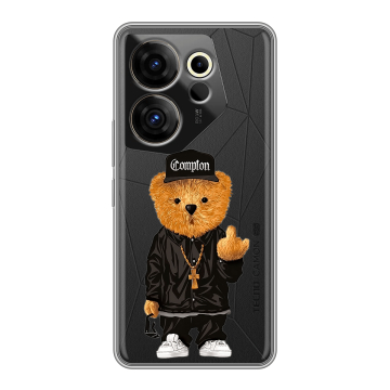 Силиконовый чехол на Tecno Camon 20 Premier с принтом Плюшевый медведь