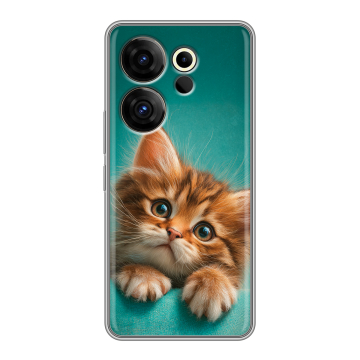 Силиконовый чехол на Tecno Camon 20 Premier с принтом котенок
