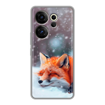 Силиконовый чехол на Tecno Camon 20 Premier с принтом лиса