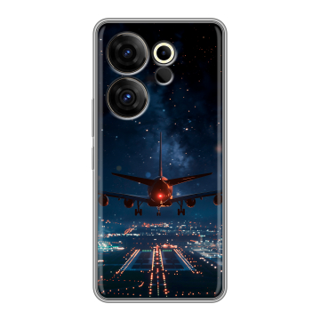 Силиконовый чехол на Tecno Camon 20 Premier с принтом самолет