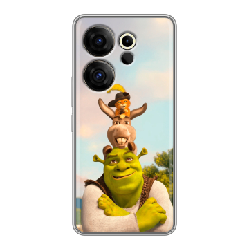 Силиконовый чехол на Tecno Camon 20 Premier с принтом Шрек Shrek